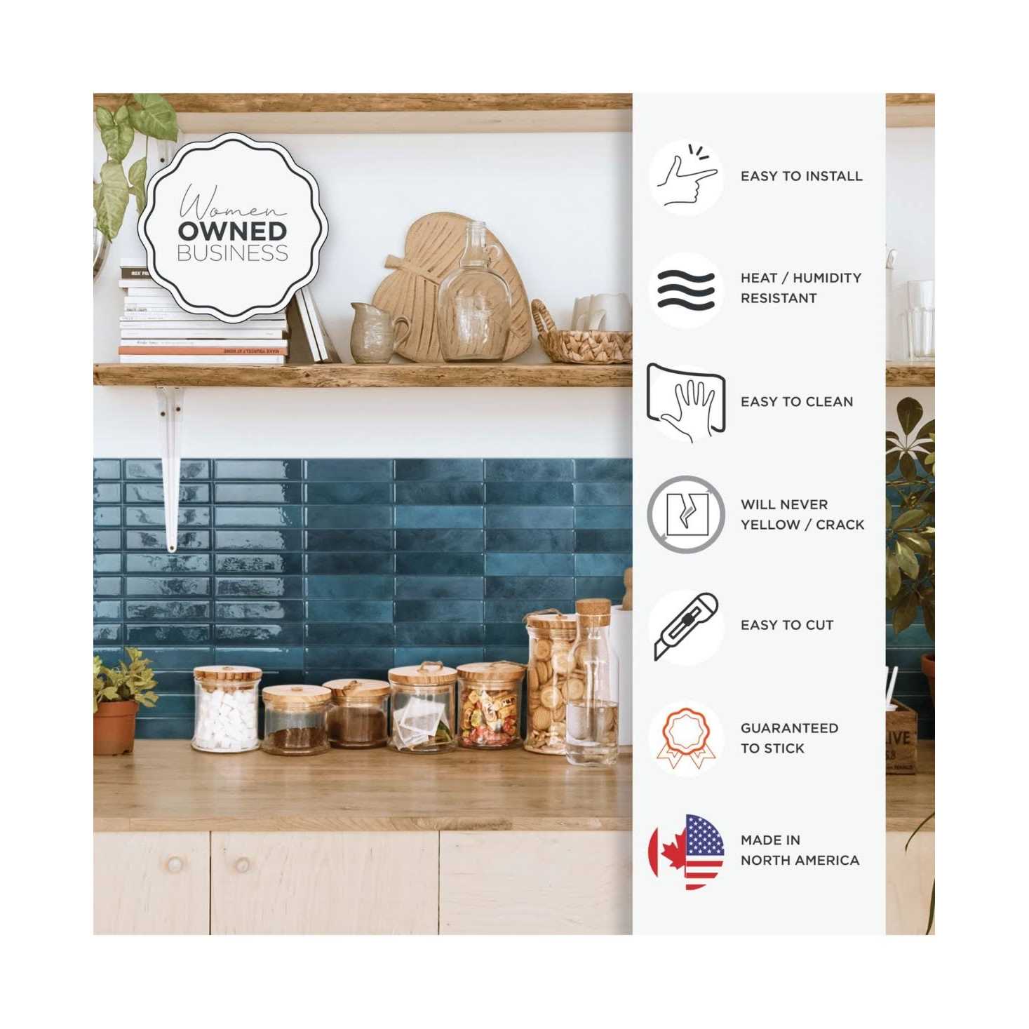 Smart Tiles Morocco Agadir Blue 11.43 in. x 9 in. Vinyl Peel and Stick Tile - Image 5