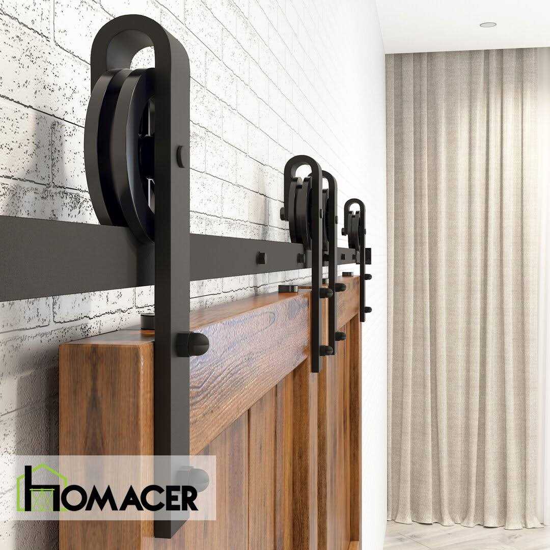 Standard Double Barn Door Hardware Kit Homacer Track Length: 120 in. - Image 5