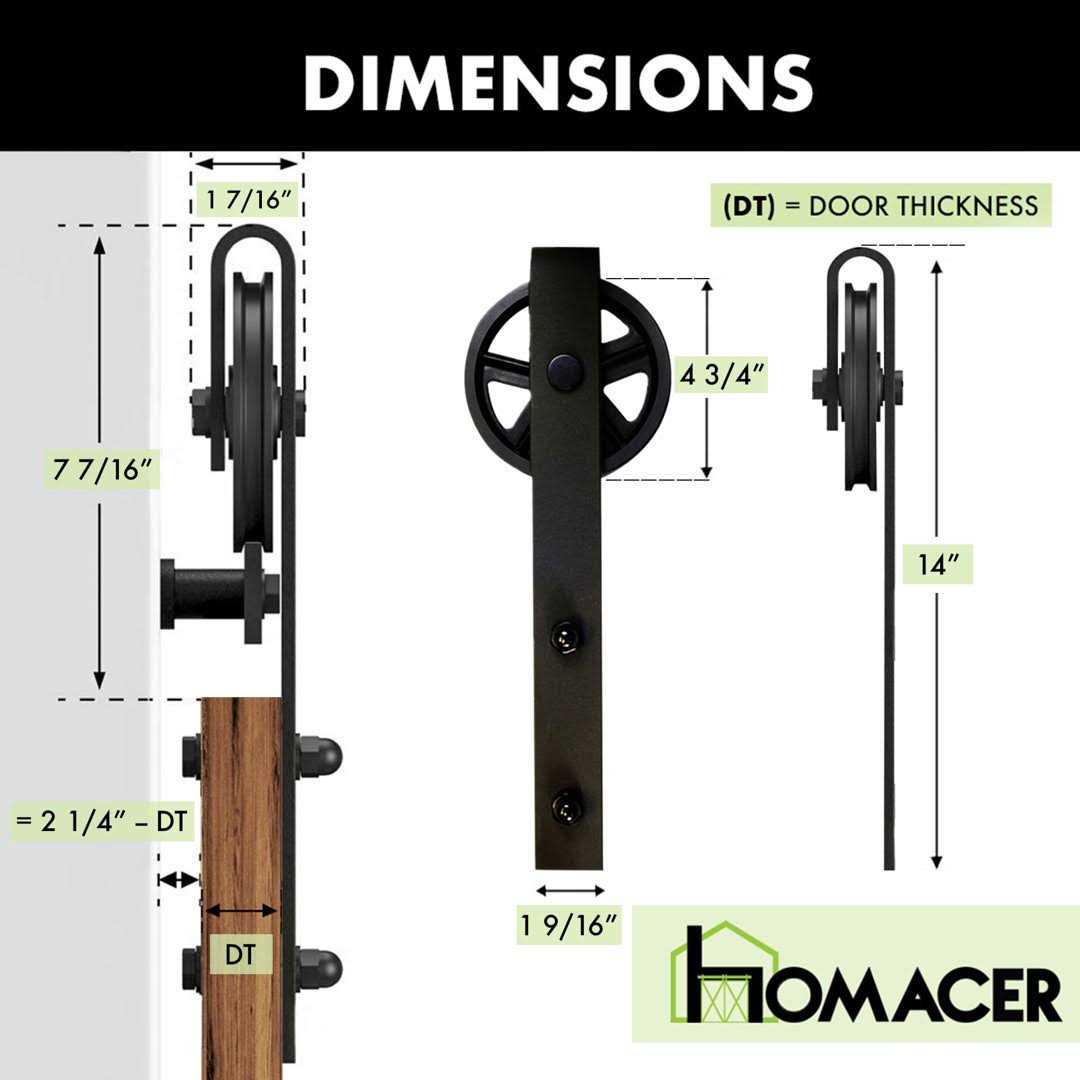 Standard Double Barn Door Hardware Kit Homacer Track Length: 120 in. - Image 3
