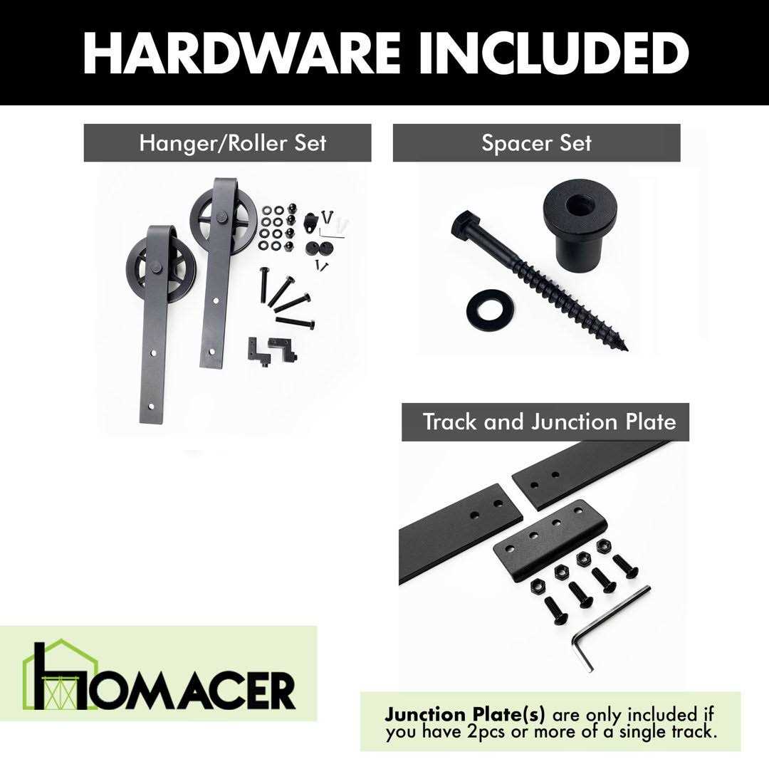 Standard Double Barn Door Hardware Kit Homacer Track Length: 120 in. - Image 4