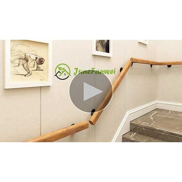 JuneFanwei 3FT Wooden Stair Handrails Hand Railings for Stairs Indoor Outdoor - Image 3