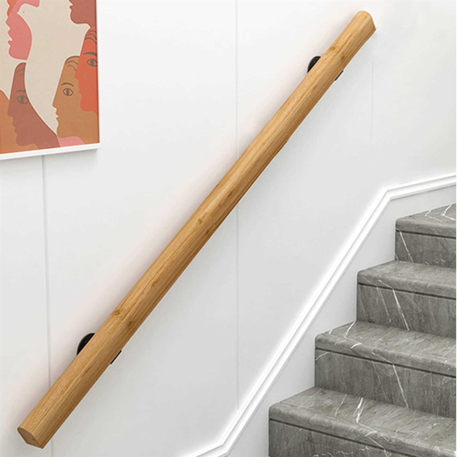 JuneFanwei 3FT Wooden Stair Handrails Hand Railings for Stairs Indoor Outdoor - Image 5