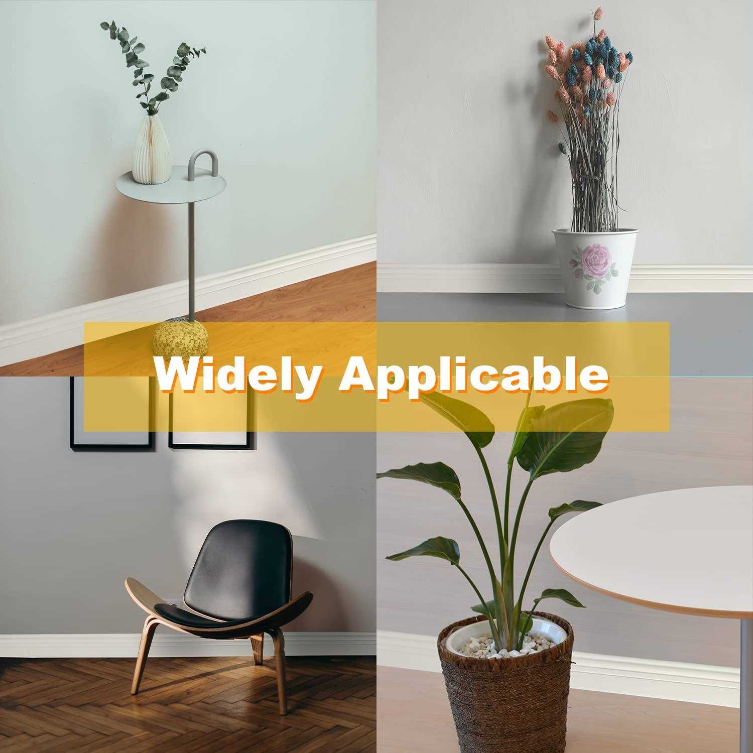 lesolar Flexible Baseboard Moulding Trim, Peel and Stick Baseboard Molding Trim Crown Molding Ceiling Border 4 Inch x 16.4 Feet Waterproof - Image 3