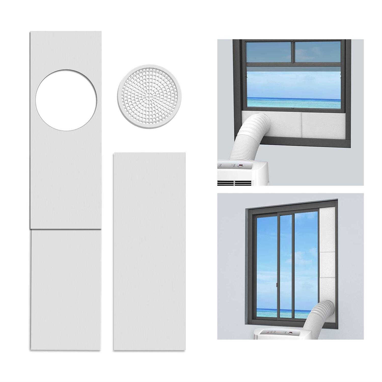 LBG Products Portable Air Conditioner Window Seal Plates Kit Vertical AC Window Unit
