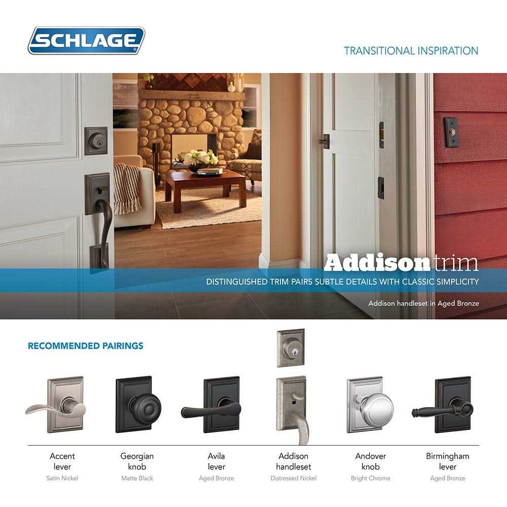 Schlage Plymouth Passage Door Knobset with Decorative Addison Trim F10PLY622ADD - Image 2
