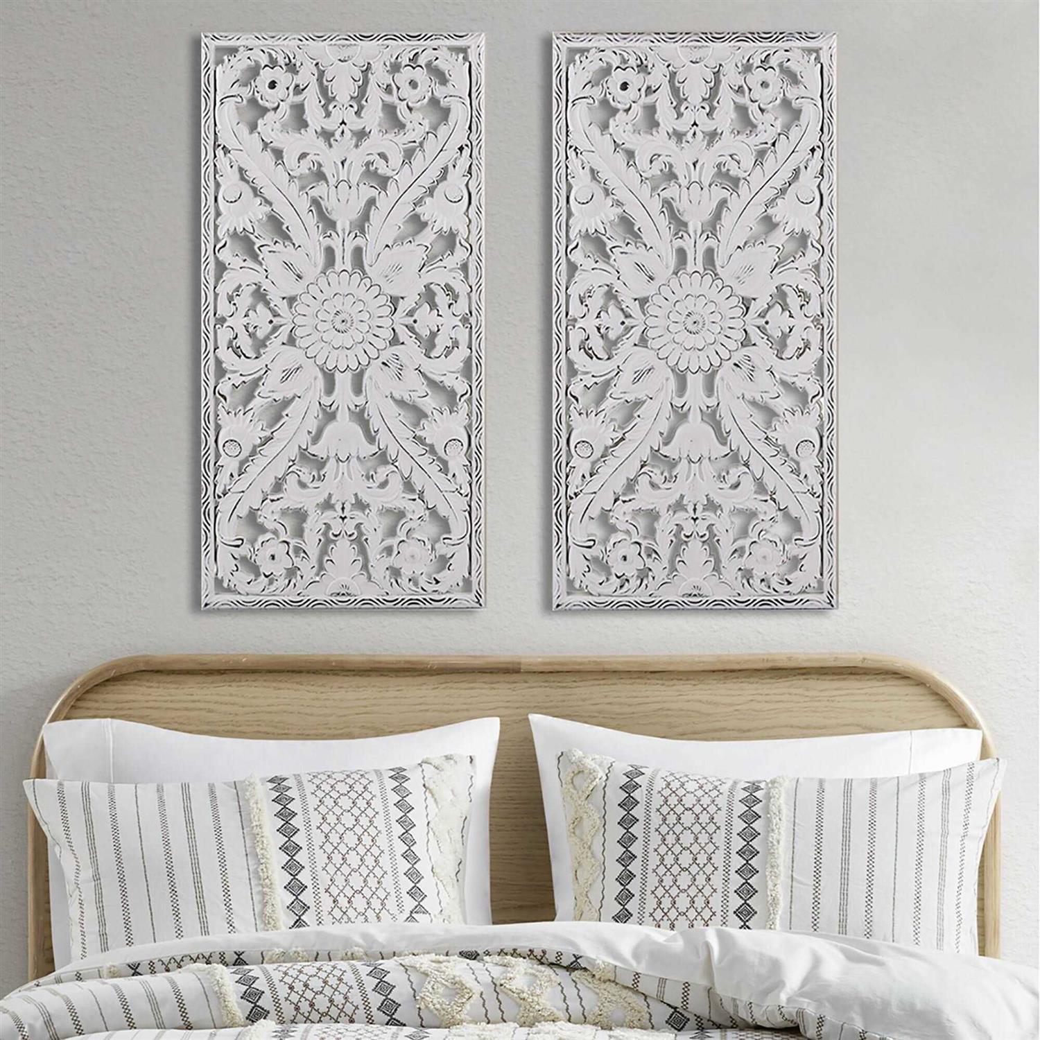 Madison Park Botanical Panel Carved Wall Decor 2 Piece Set - Image 5
