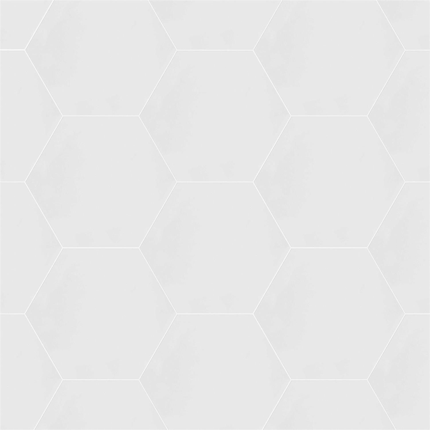 Merola Tile Apini Hex Matte White 9 in. x 11 in. Porcelain Floor and Wall Tile - Image 5