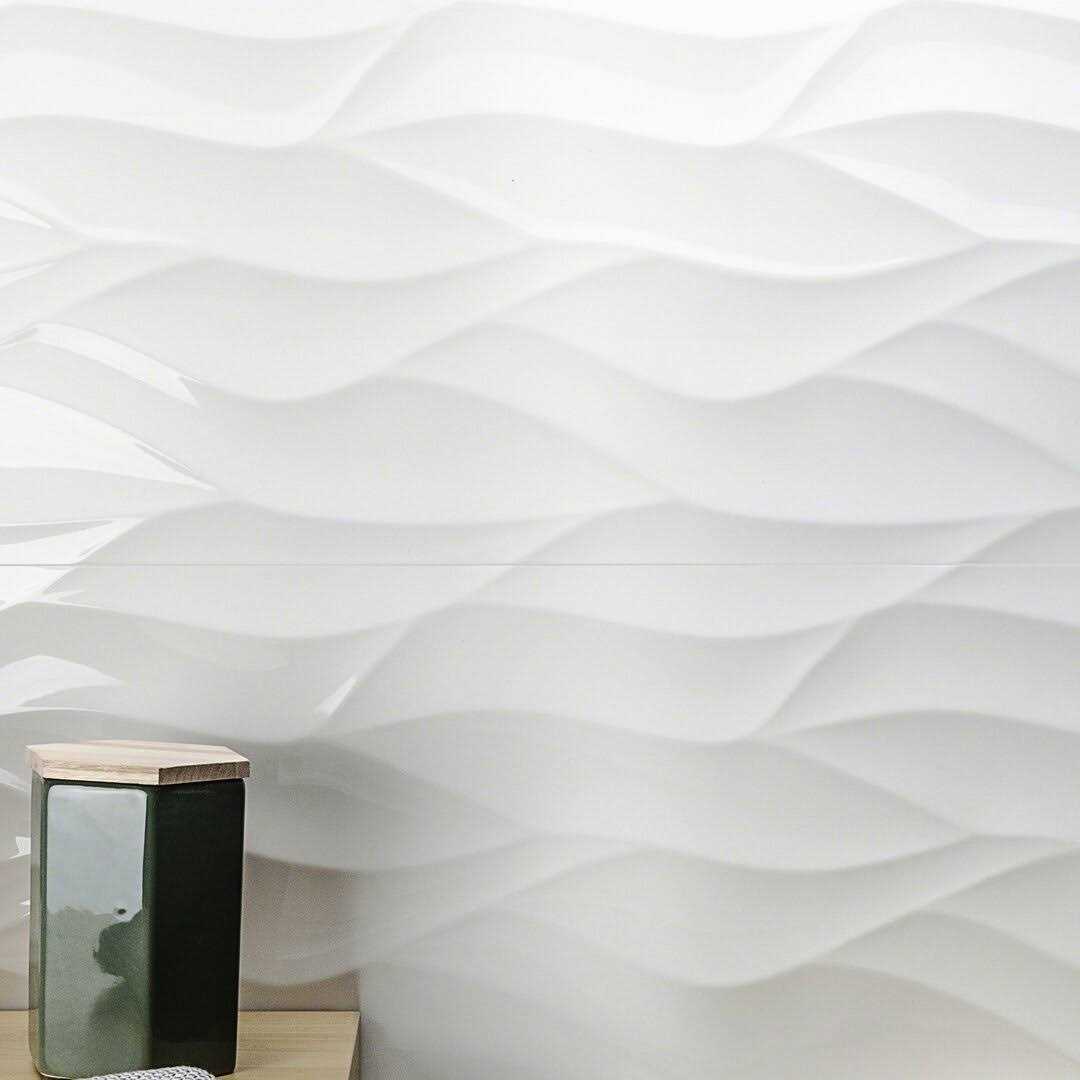Ripple White Wavy 12 x 36 Ceramic Tile Ivy Hill Tile - Image 5