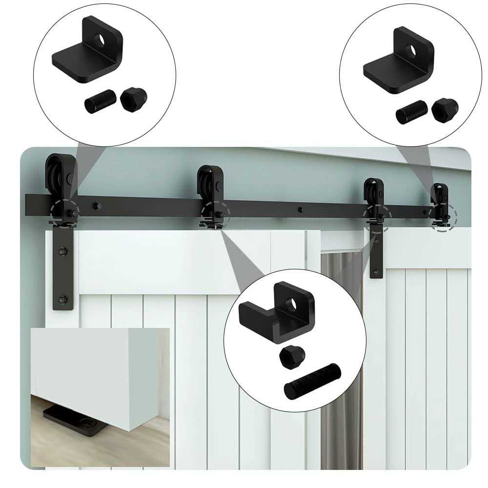 Ltiyitl Bi-folding Sliding Barn Door Hardware,Smoothly and Quietly-heavy Duty -simple and Easy to Install for 4 Doors Hardware Kit-basicj - Image 4