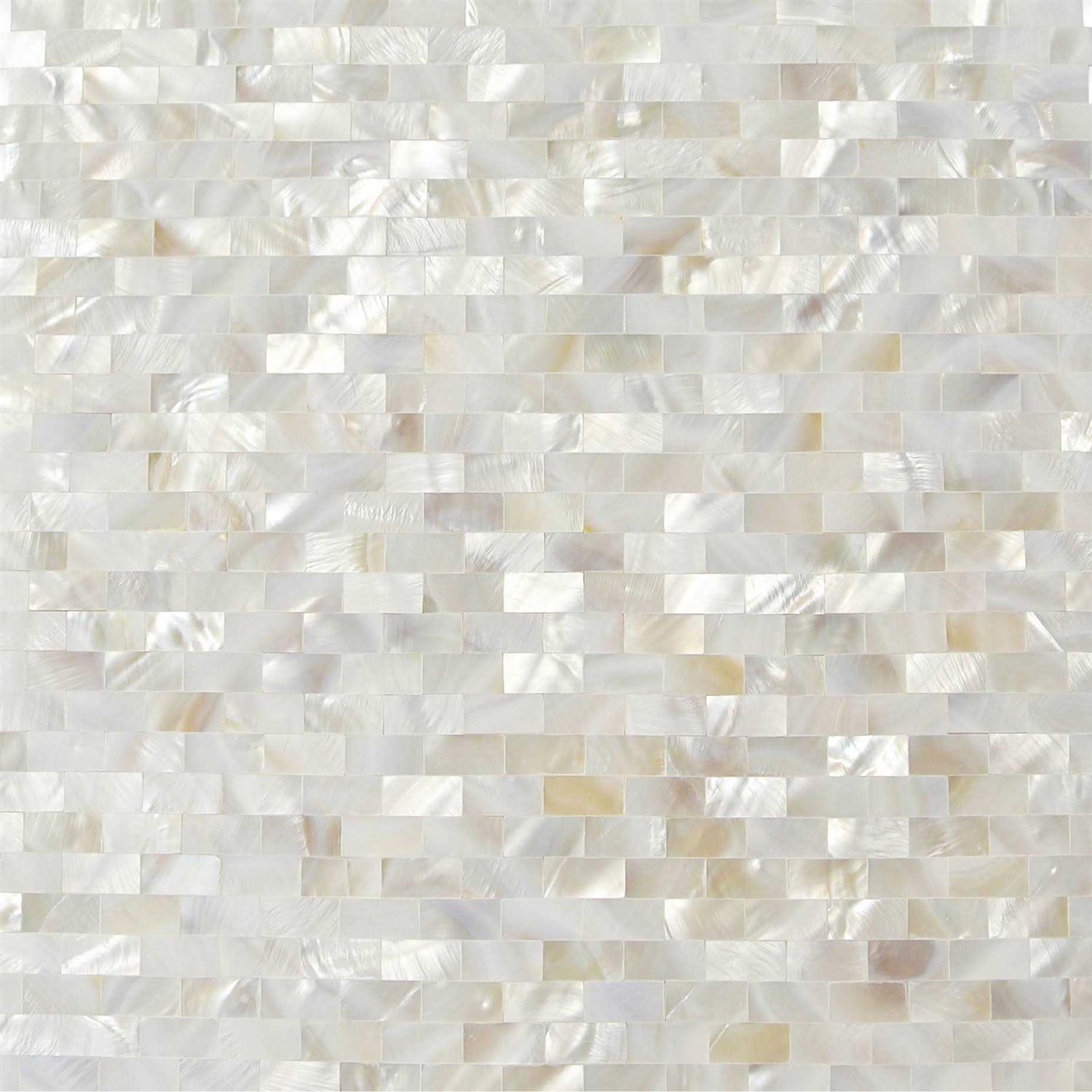 Ivy Hill Tile Serene White Bricks Seamless Pearl Shell Tile