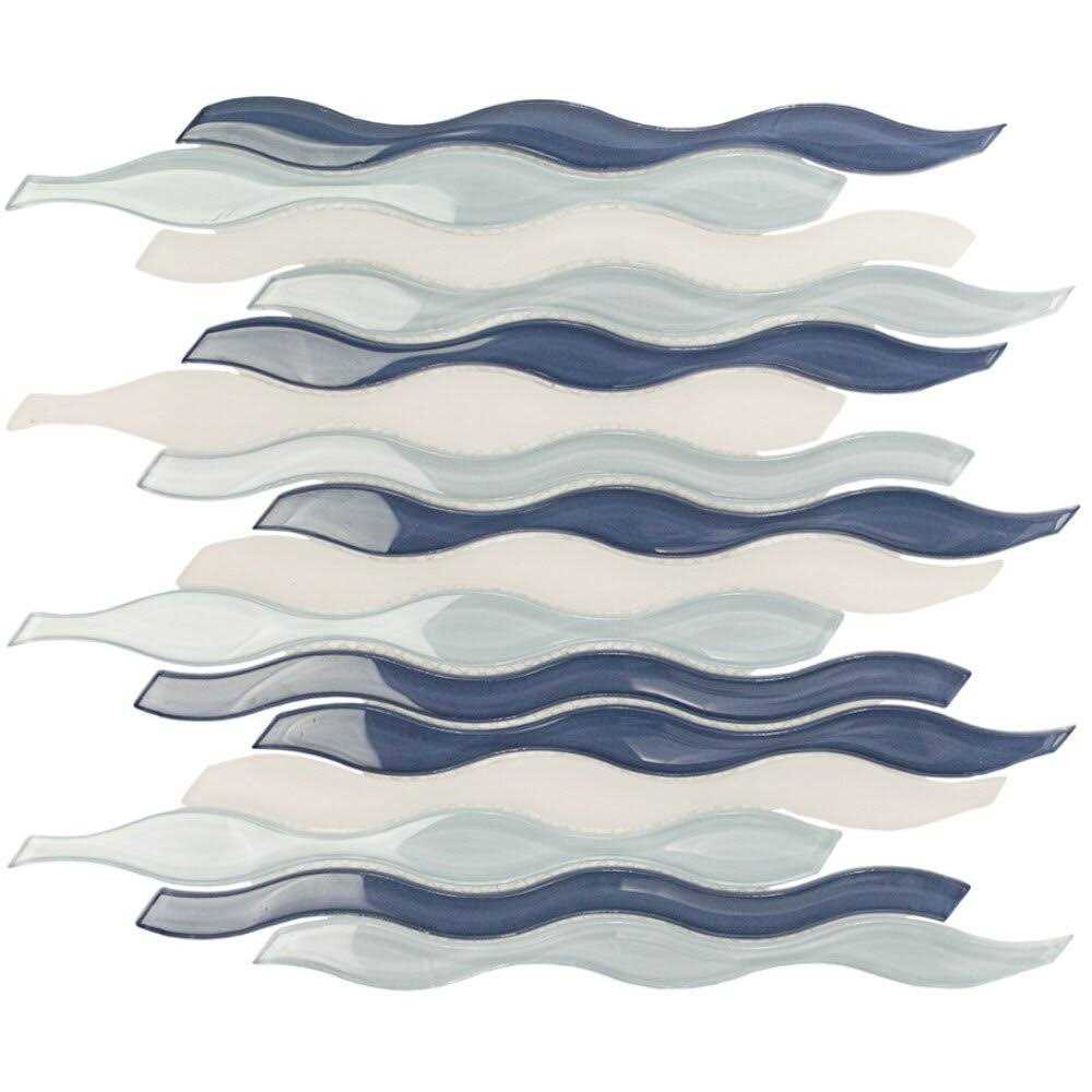 Ivy Hill Tile Flow Wave 11.5 in. x 12 in. Glass Mosaic Wall Tile - Image 3