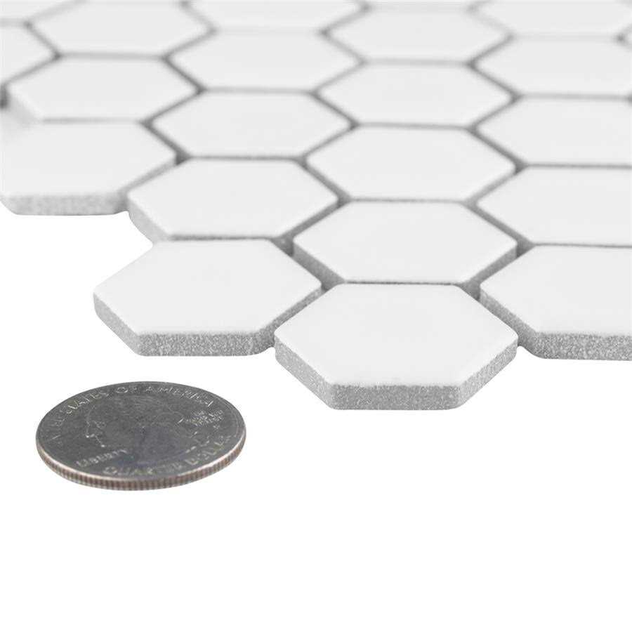 Hudson 1 x 1 Porcelain Honeycomb Mosaic Wall & Floor Tile Merola Tile - Image 5