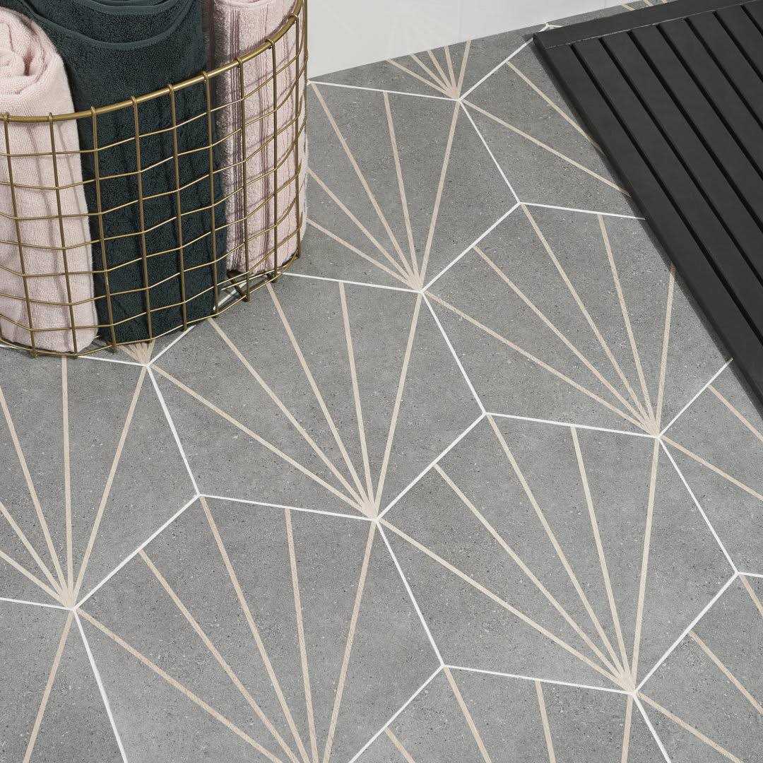 Ivy Hill Tile Klyda Beams 12.6 in. x 14.5 in. Matte Hexagon Porcelain Floor and Wall Tile - Image 3