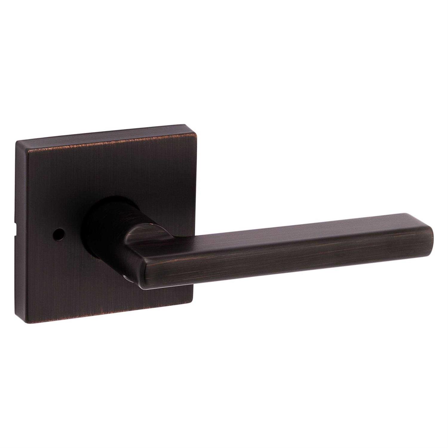 Kwikset Halifax Lever with Square Rose Privacy 730HFLSQT