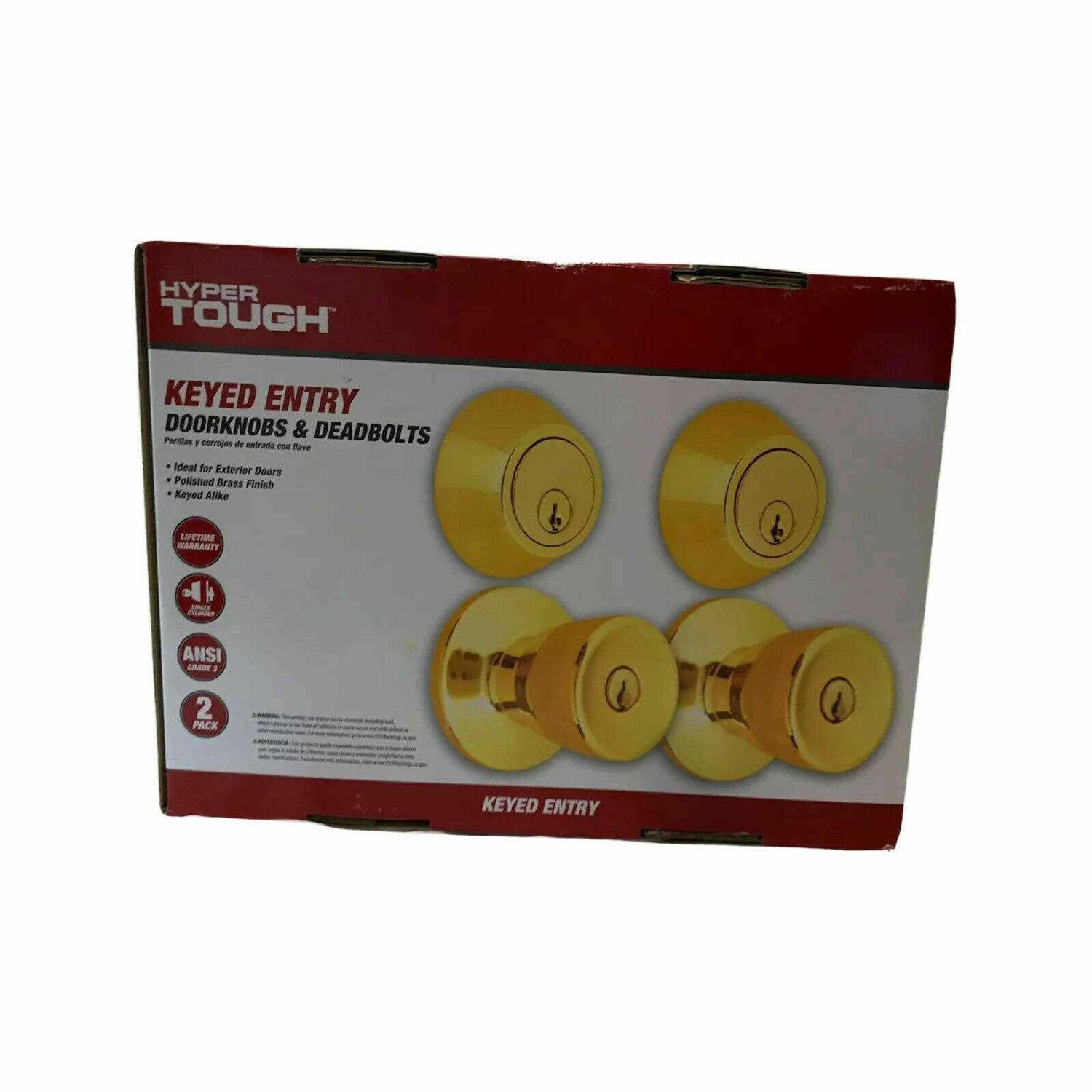 Hyper Tough Keyed Entry Tulip Doorknob and Deadbolt Combo - Image 3