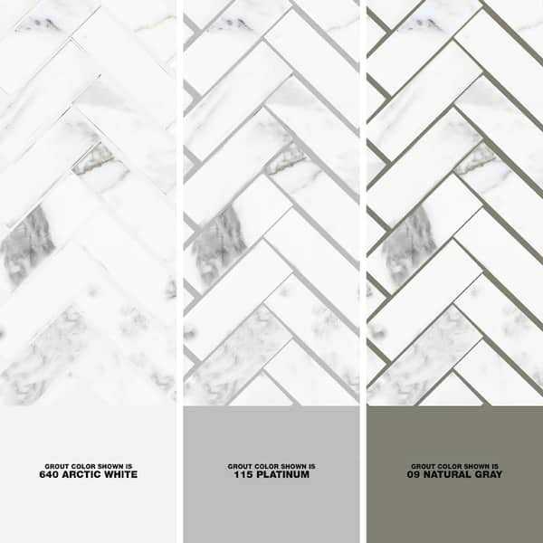 Calacatta Herringbone 1 x 3 Marble Mosaic Tile Ivy Hill Tile - Image 5