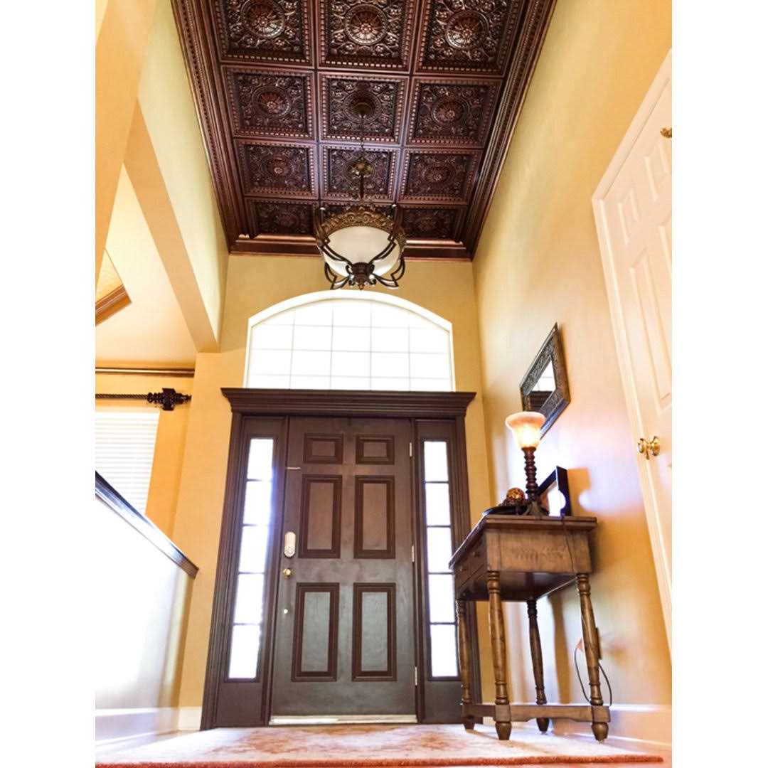 From Plain To Beautiful In Hours Da Vinci 2 ft. x 2 ft. PVC Lay-in Ceiling Tile in Antique - Image 3