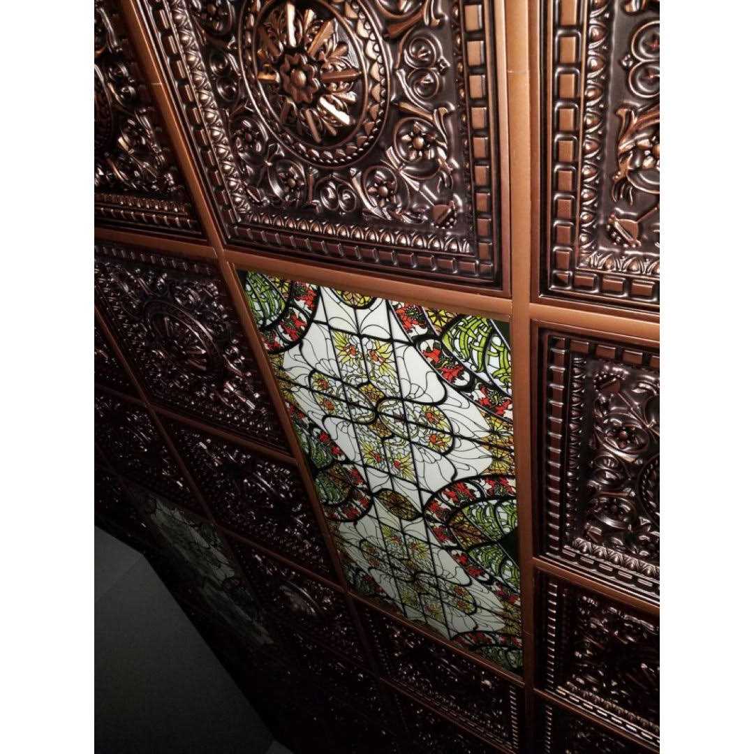 From Plain To Beautiful In Hours Da Vinci 2 ft. x 2 ft. PVC Lay-in Ceiling Tile in Antique - Image 5