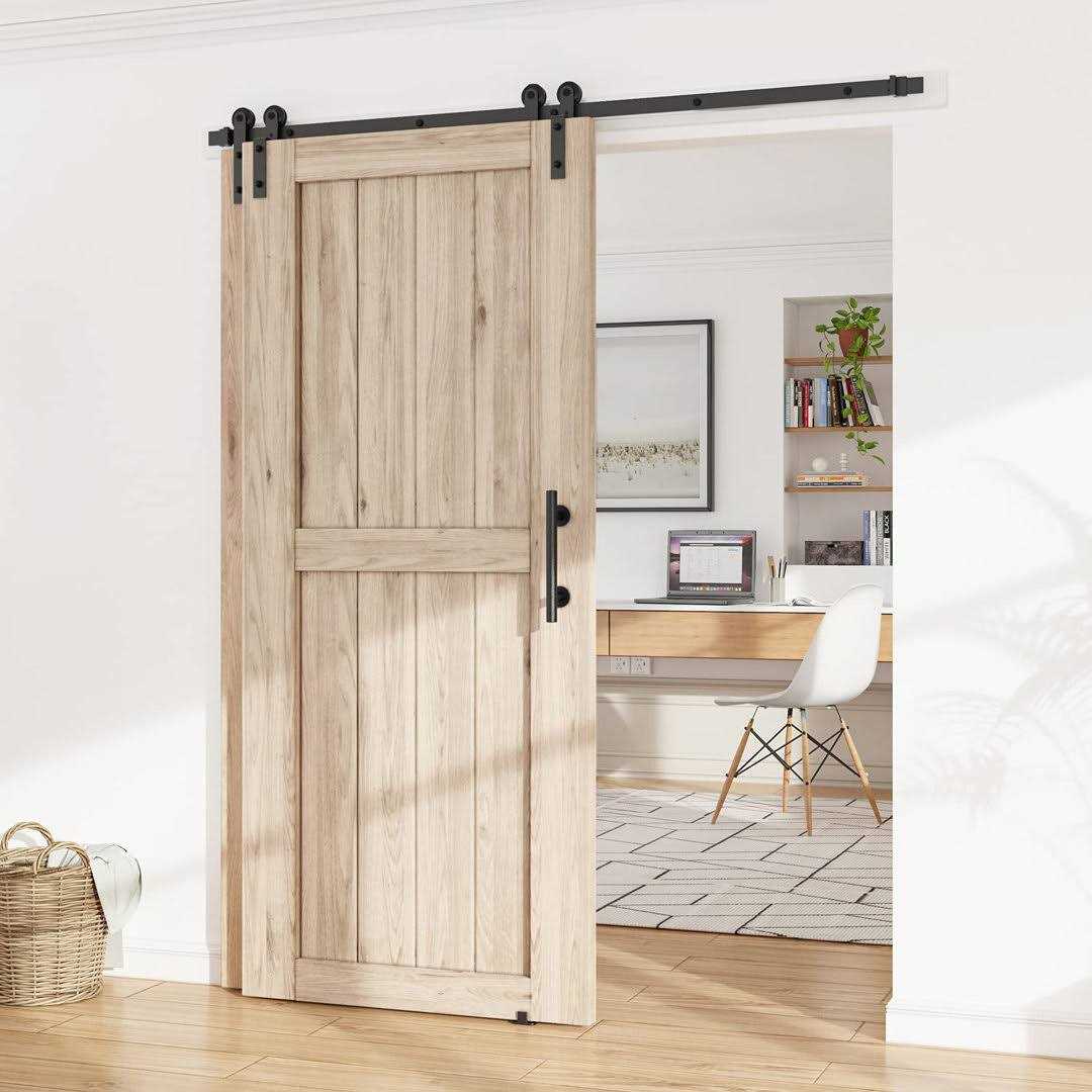 Sliding Single Bypass Double Door Barn Door Hardware Kit Lazio Track Length - Image 3