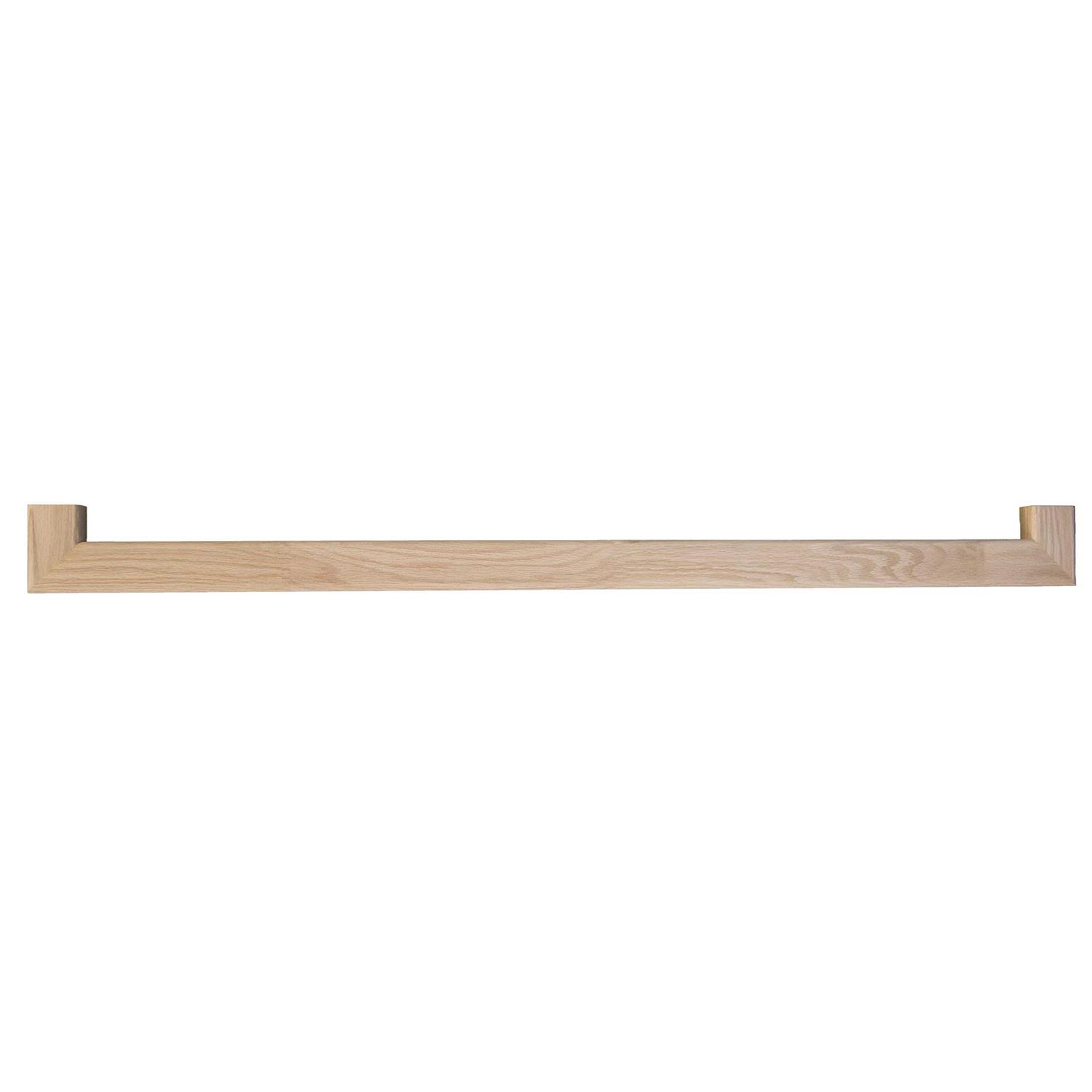G&T Wood Products Modern Red Oak Handrail Kit with Wall Returns and Wall Mount Brackets. Rectangular 6002 Profile. Solid and Unfinished Red Oak - Image 3