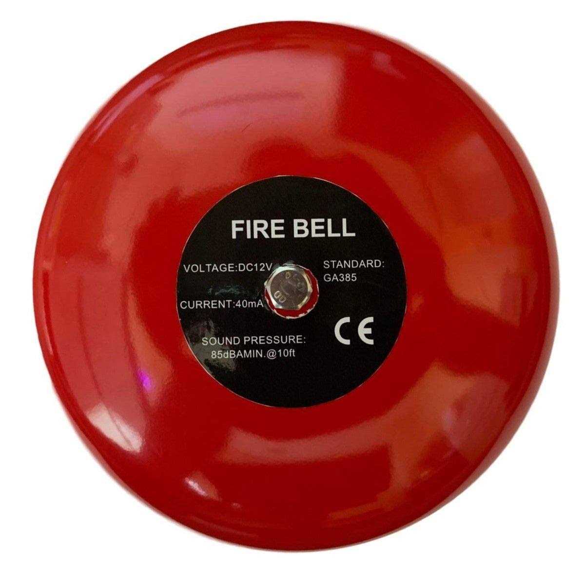 Safeguard Supply 12vdc Red Fire Alarm Bell-85 Decibel Rating Loud Alarm Bell
