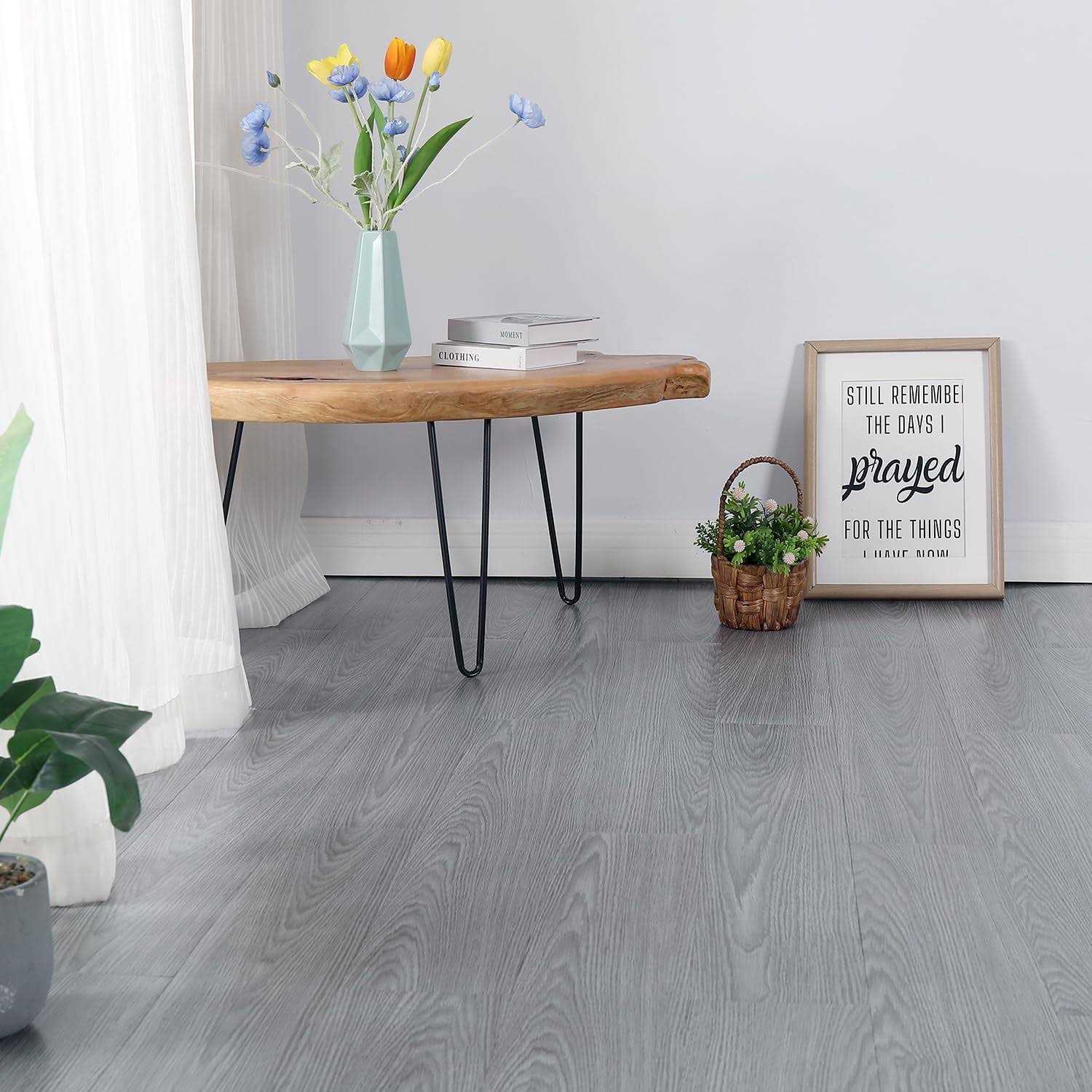 Peel and Stick Floor Tile Self-Adhesive Vinyl Flooring 36 Pack 54 Sq.Ft Wood Look Floor Tiles Waterproof Easy Cut DIY for Kitchen - Image 3