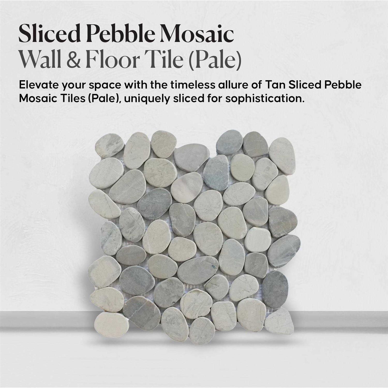 b.o.i Sliced Pebble Mosaic, Backsplash Kitchen Walls, Shower and Bathroom Floors 5 tiles per case - Image 3