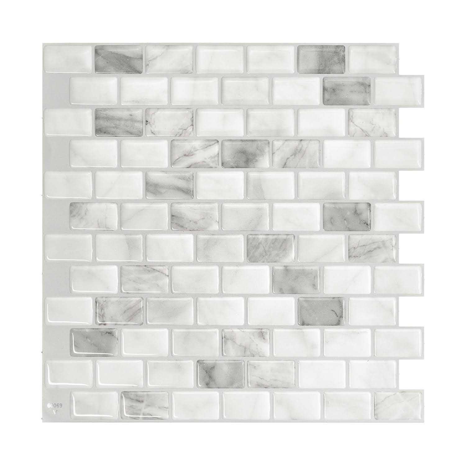 Smart Tiles Ravenna Blanco White 9.80 in. x 9.74in. Vinyl Peel and Stick Tile