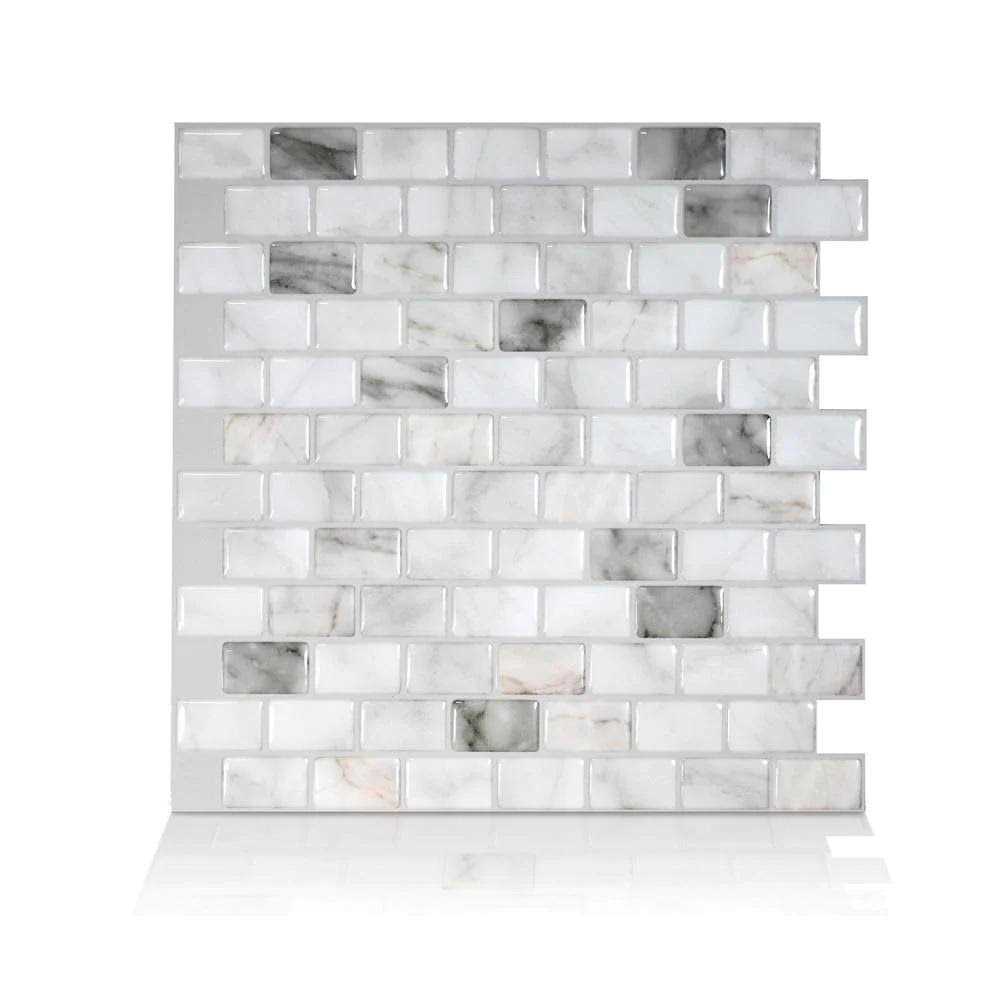 Smart Tiles Ravenna Blanco White 9.80 in. x 9.74in. Vinyl Peel and Stick Tile - Image 2