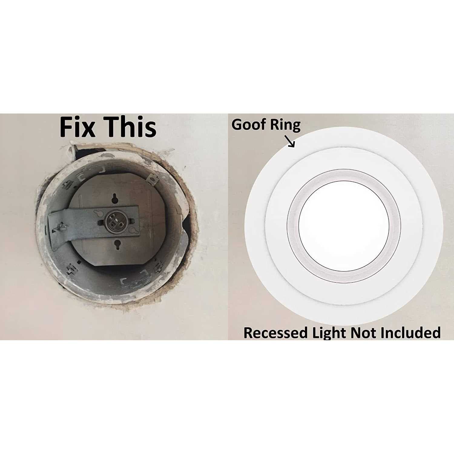 Lighting Labs 6 Pack Matte White Goof Trim Ring Recessed Can Lighting Down Light - Image 3