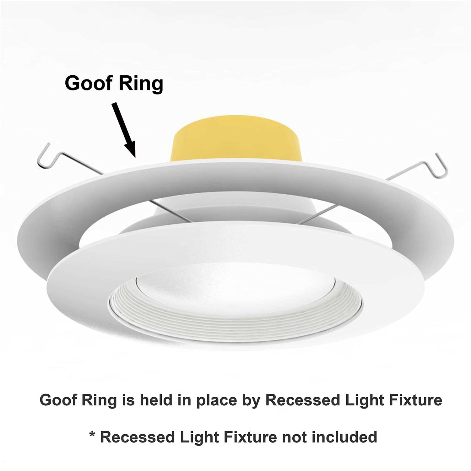Lighting Labs 6 Pack Matte White Goof Trim Ring Recessed Can Lighting Down Light - Image 4