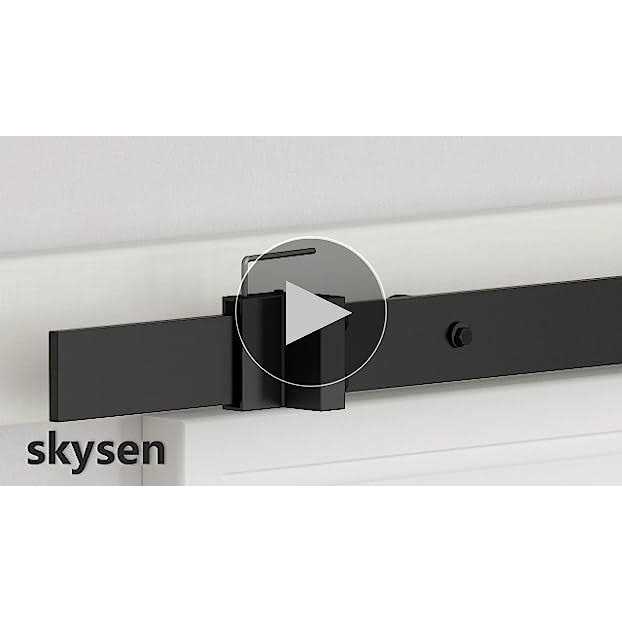 skysen Heavy Duty Sliding Barn Door Hardware Single Track Bypass Double Door Kit Black - Image 5