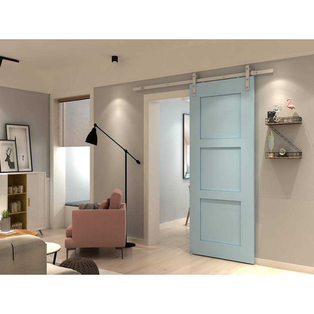 Colonial Elegance 78 in. Brushed Barn Door Roller System - Image 4