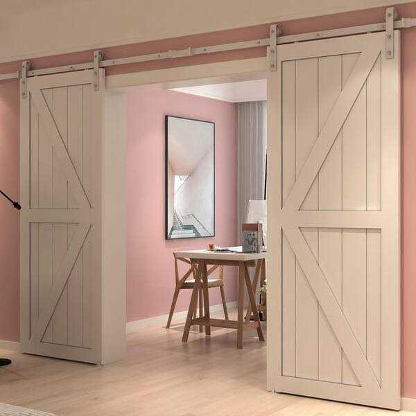 Colonial Elegance 78 in. Brushed Barn Door Roller System - Image 5