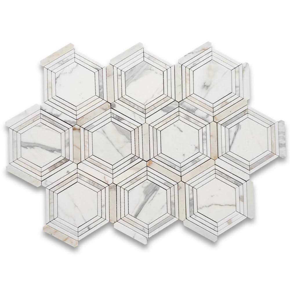 Calacatta 9 x 8 Marble Mosaic Tile Marble Online