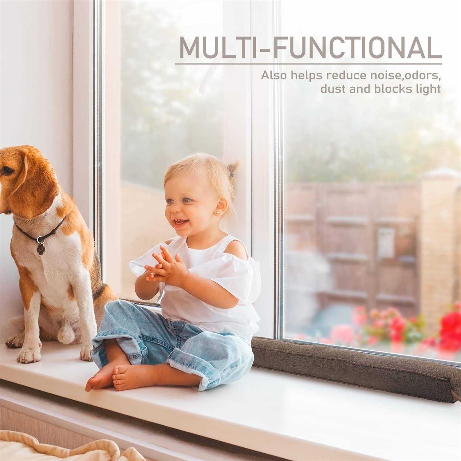 Kakiclay Weighted Draft Stopper for Bottom of Doors and Windows Heavy Duty Sound Proof Door Draft Guard Door Soundproofing Under Door Noise/Air - Image 4