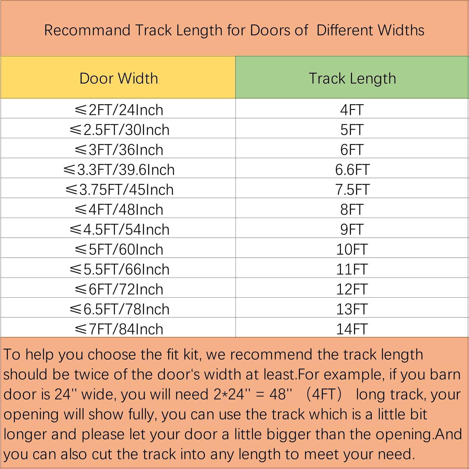 Sliding Standard Single Barn Door Hardware Kit winsoon Track Length - Image 4