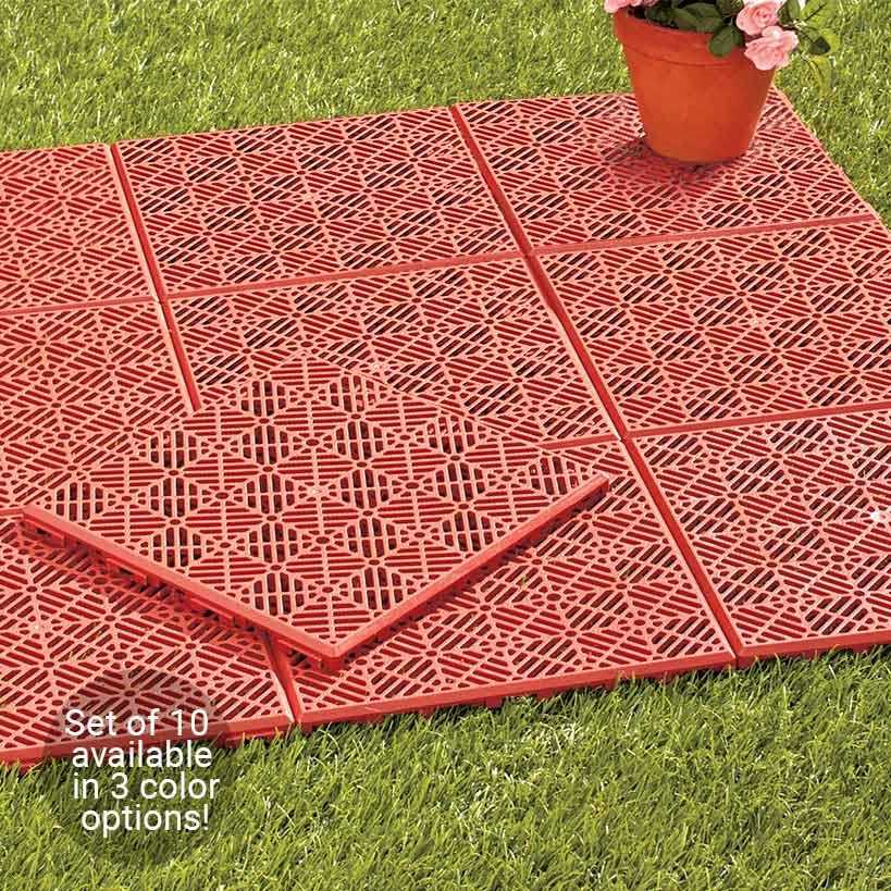 Sets of 10 Interlocking Patio or Walkway Tiles - Image 2