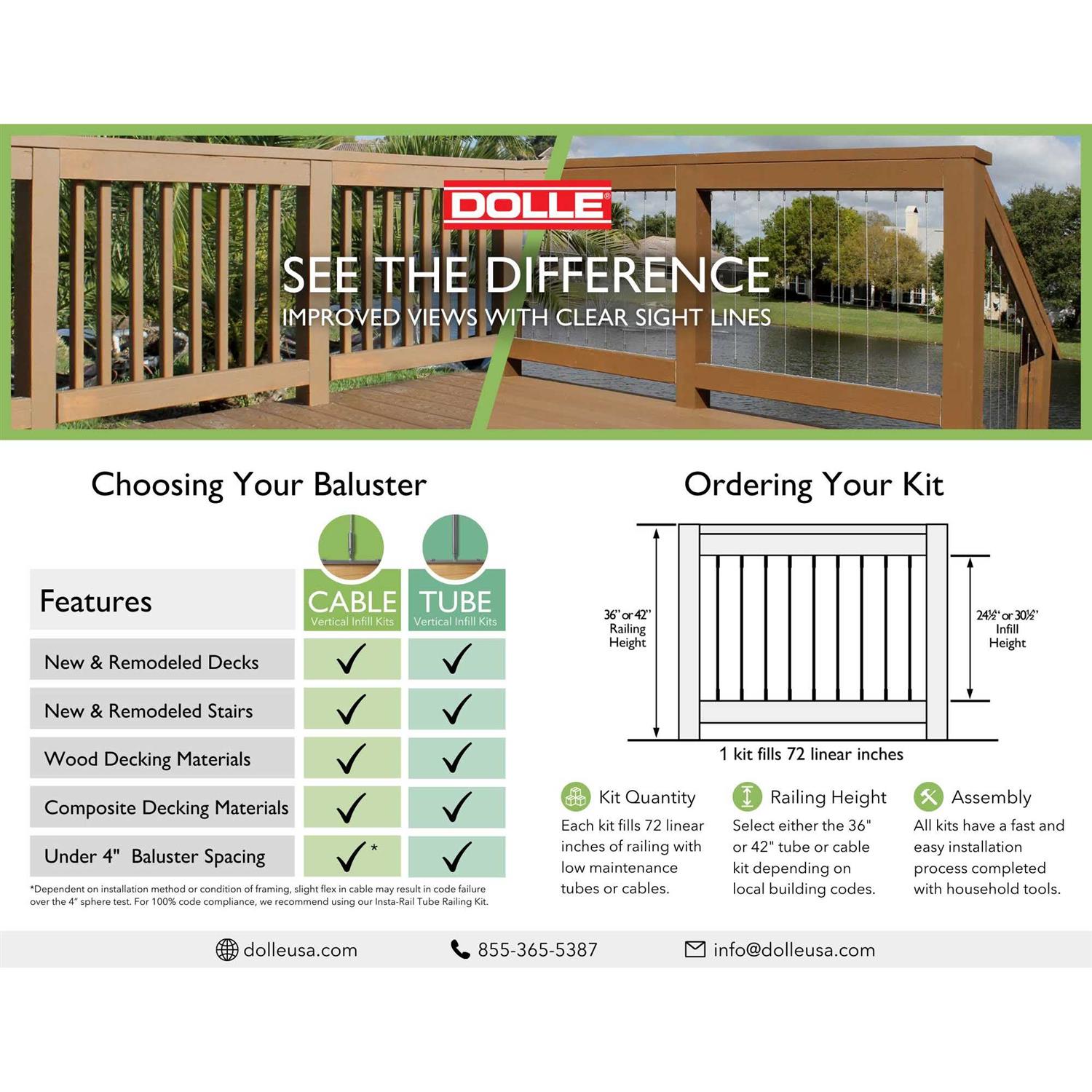 Insta-Rail Vertical Stainless Steel Cable Railing Kit for 36 in. High Railings - Image 4