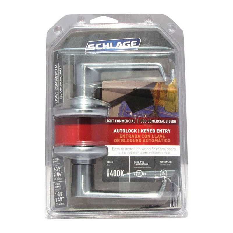 Schlage Elan Satin Chrome Storeroom Lockset 1-3/4 - Image 3