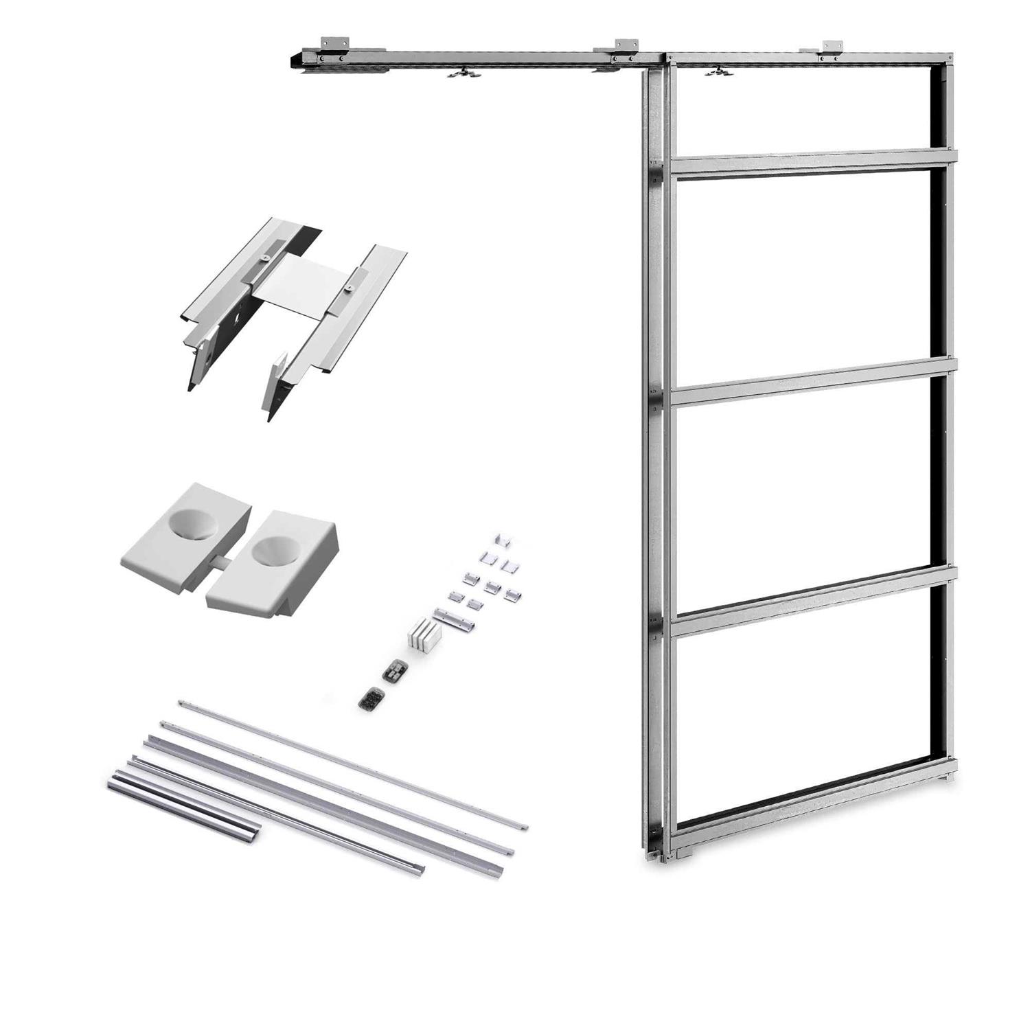 Slidor Pocket Door Frame Kit Hardware System for Sliding Hidden Doors Inside The Pocket of Your Wall