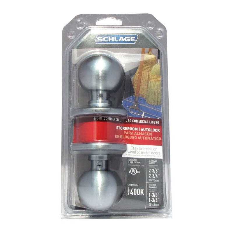 Schlage Orbit Satin Chrome Storeroom Lockset 1-3/4 - Image 5