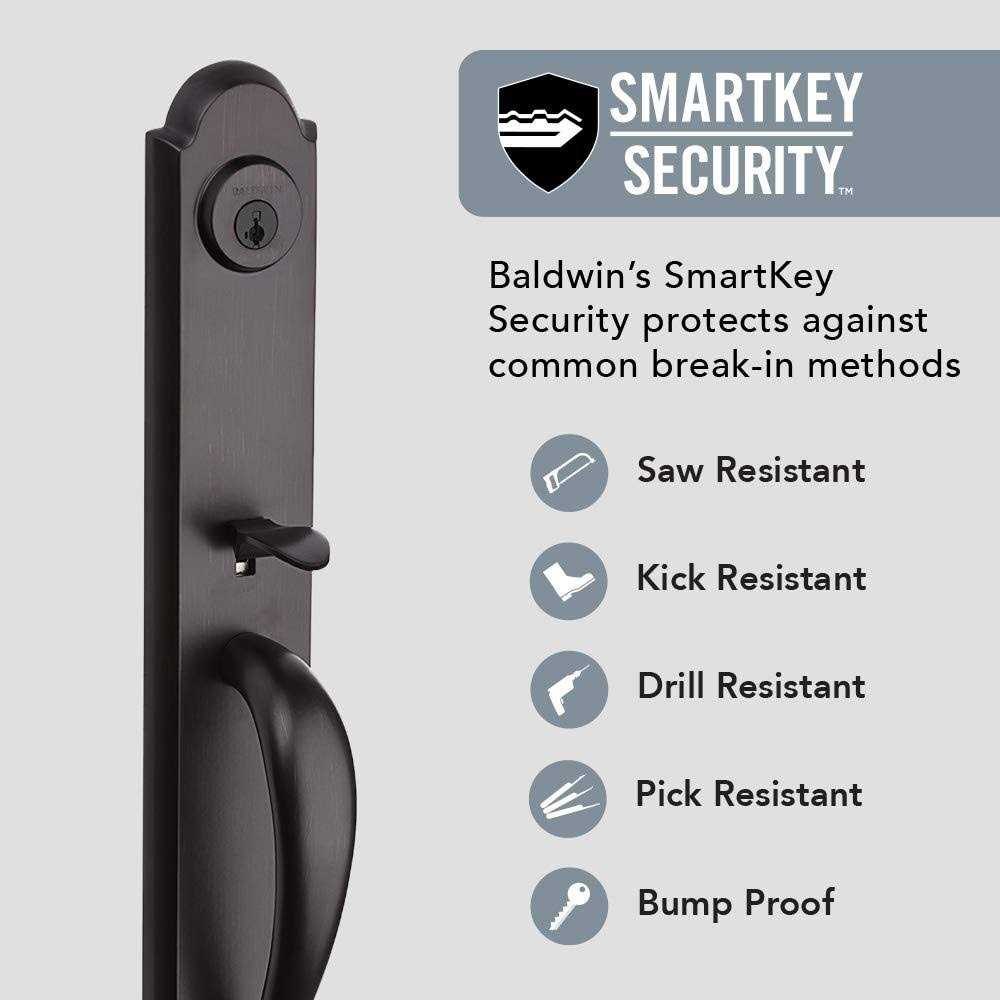 Baldwin Bighorn Single Cylinder Handleset with Carnaby Knob Featuring SmartKey - Image 4