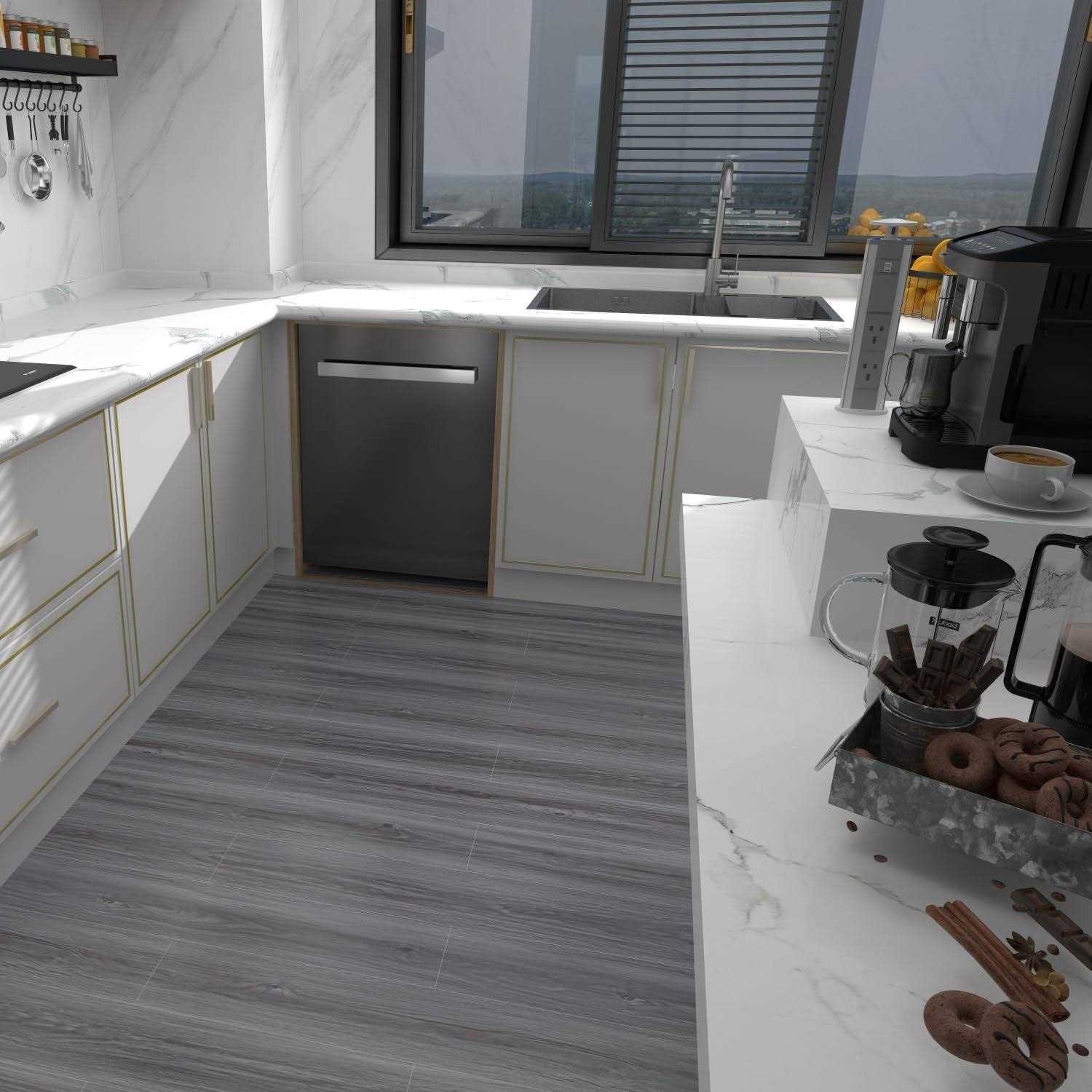 Hilarious Peel and Stick Floor Tile Self Adhesive Vinyl Flooring Planks,Washed Adhesive Wood Plank Flooring Tiles for Bathroom - Image 3