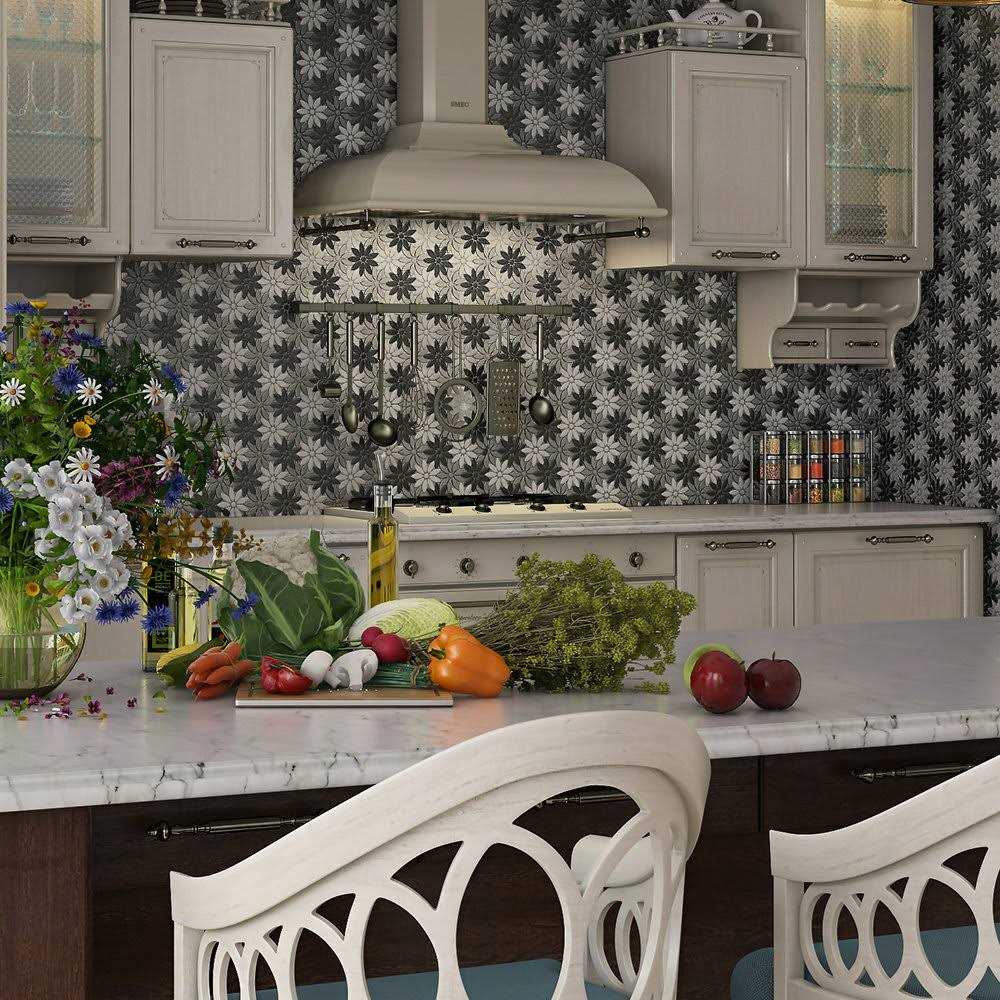 Fresh 12 x 10 Glass/Stone/Aluminum Flower Pattern Mosaic Wall Tile Andova - Image 4