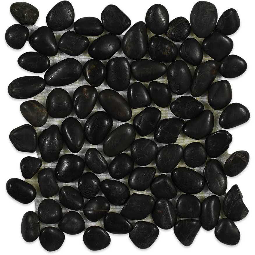 Ivy Hill Tile Sample Cobblestone Obsidian Black Pebble Mosaic Tile - Image 4