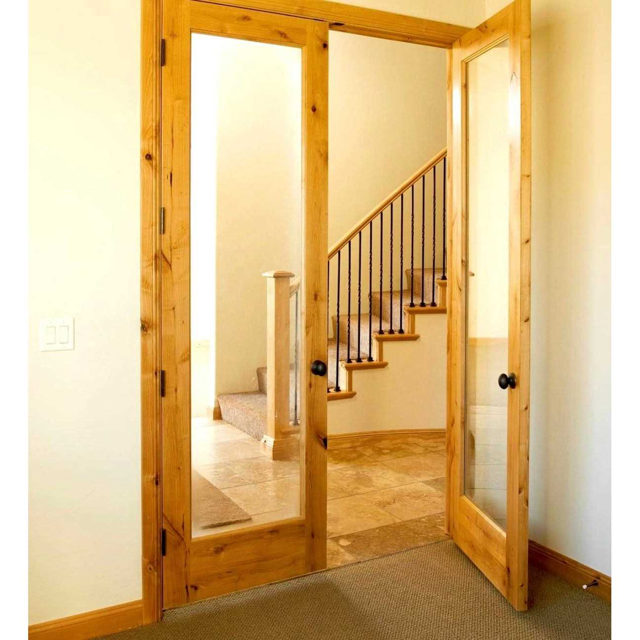 Krosswood Doors Modern Knotty Alder Clear Glass Window Interior Wood Door - Image 4
