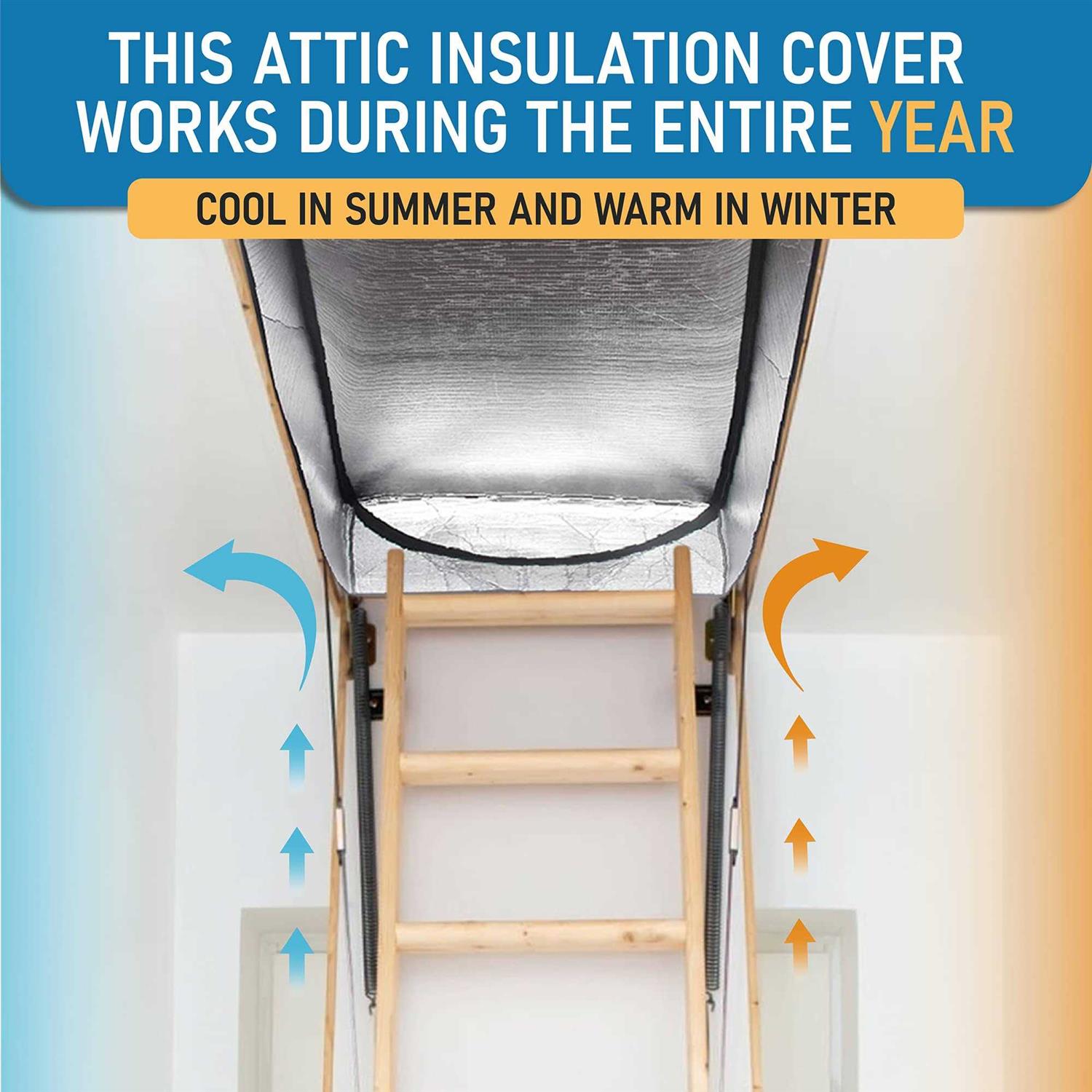 Dualso Attic Stairs Insulation Cover with Zipper Insulator Bag Energy Saving - Image 2