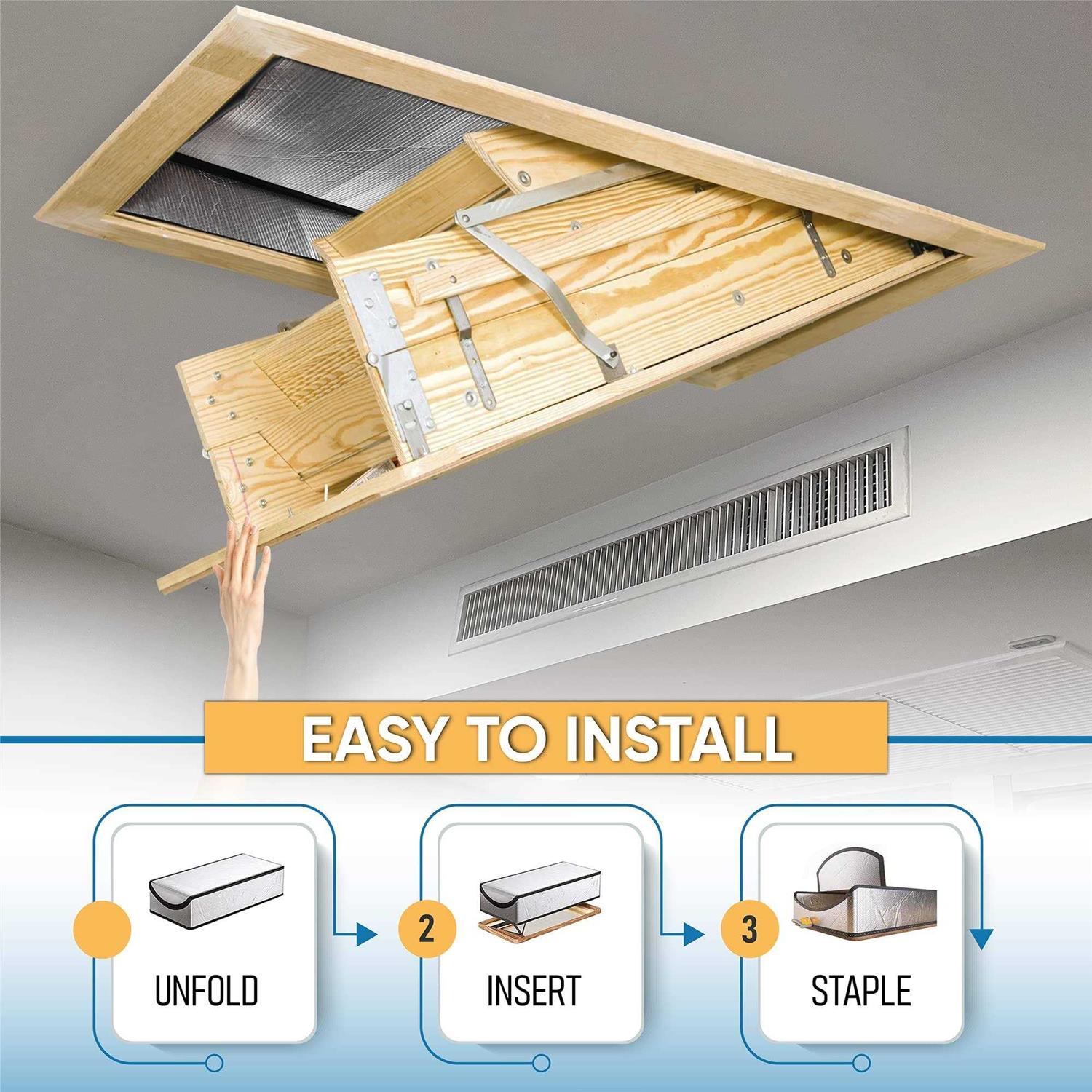 Dualso Attic Stairs Insulation Cover with Zipper Insulator Bag Energy Saving - Image 3