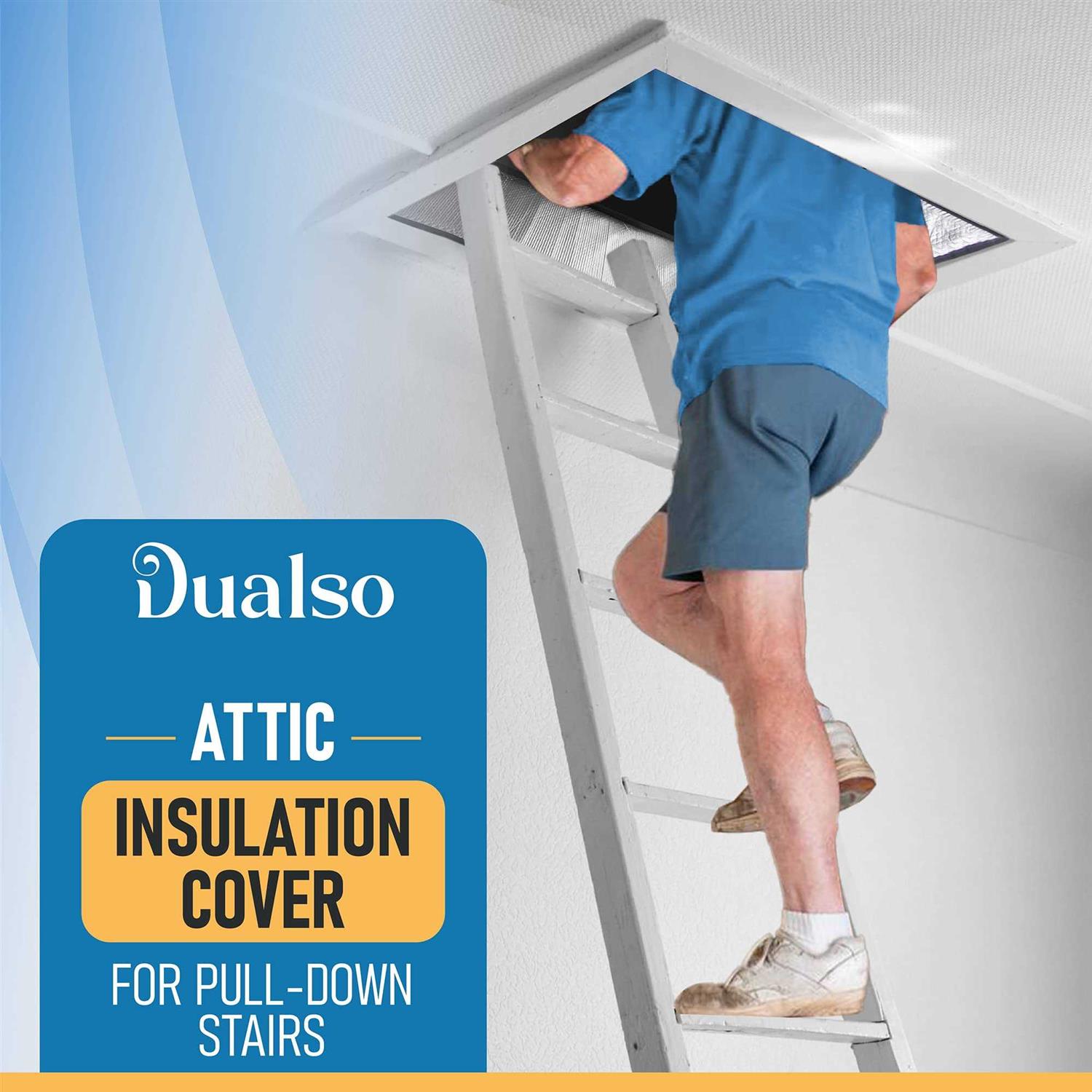 Dualso Attic Stairs Insulation Cover with Zipper Insulator Bag Energy Saving - Image 4